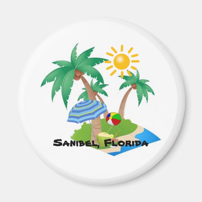 Sanibel Florida-köldmagnet Magnet (Framsidan)