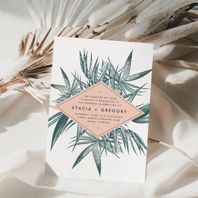 Sanibel | Inbjudan till tropiskt botaniskt bröllop (Skapare uppladdad)