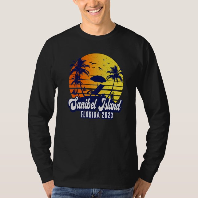 Sanibel Island 2023 Florida Sunset Beach Retro Pre T Shirt (Framsida)