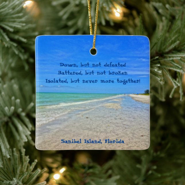 Sanibel Island Beach Florida Pre Hurricane Ian Julgransprydnad Keramik (Träd)