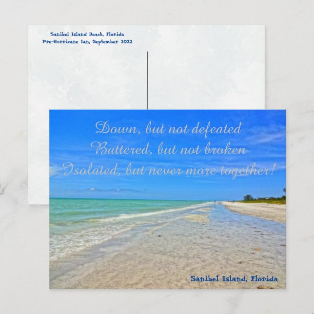 Sanibel Island Beach Florida Pre Hurricane Ian Vykort (Fram/baksida)