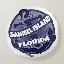 Sanibel Island Florida-ankarpunkt runt kudde