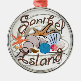 Sanibel Island Florida-årstidsdesign för prydnadsf Julgransprydnad Metall
