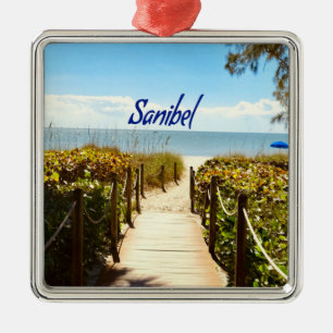 Sanibel Island Florida Beach Ocean Julgransprydnad Metall