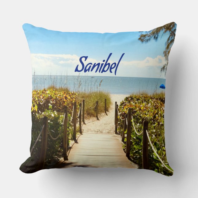 Sanibel Island Florida Beach Ocean Kudde (Framsida)