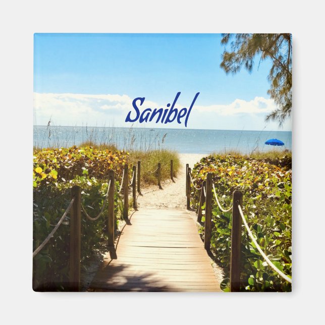 Sanibel Island Florida Beach Ocean Magnet (Framsidan)
