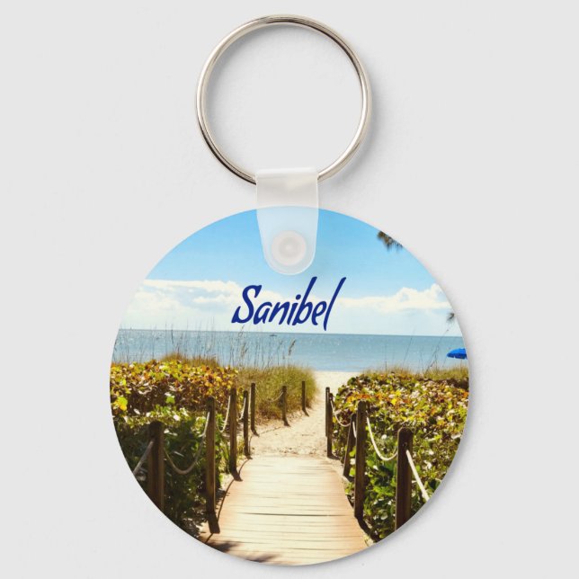 Sanibel Island Florida Beach Ocean Nyckelring (Framsida)