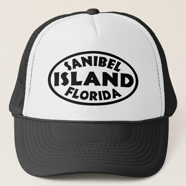 Sanibel Island Florida black oval Truckerkeps (Framsida)