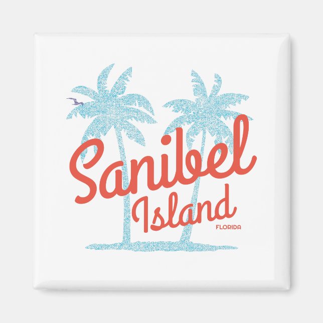 Sanibel Island Florida Bukt Kusten Souvenir Magnet (Framsidan)