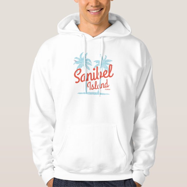Sanibel Island Florida Coral Ocean Souvenir Hoodie (Framsida)