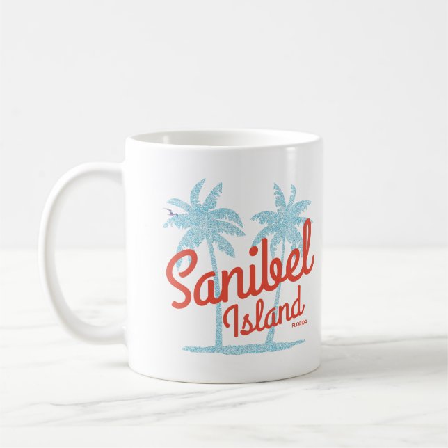Sanibel Island Florida Coral Ocean Souvenir Kaffemugg (Vänster)