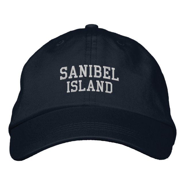 Sanibel Island Florida Embroized Baseball Hat Broderad Keps (Framsida)