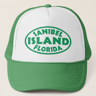 Sanibel Island Florida grönt oval Truckerkeps