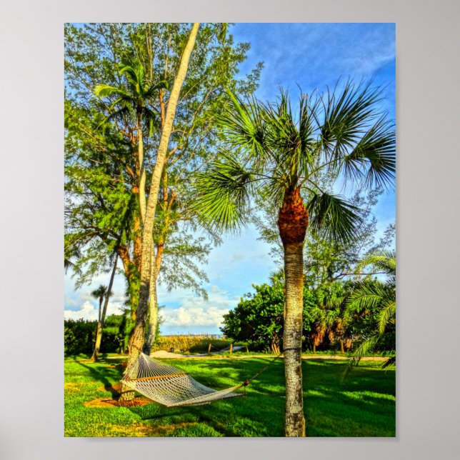 Sanibel Island Florida Hammock Printable Art Poster (Framsidan)