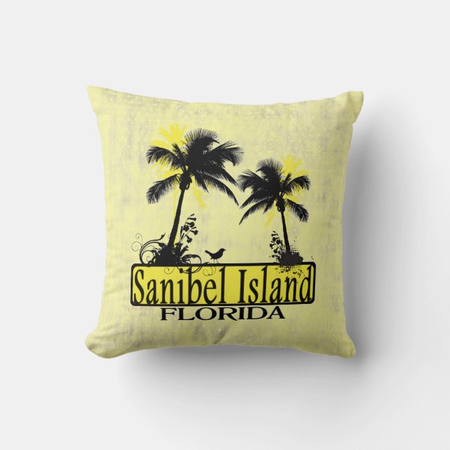 Sanibel Island Florida handflatan träd, dekorativ  Kudde (Framsida)