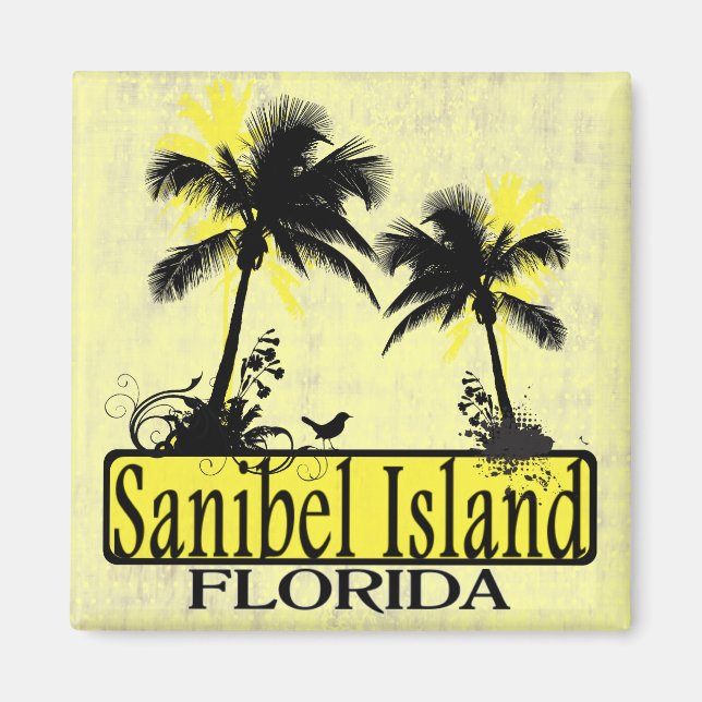 Sanibel Island Florida handflatan träd magnet (Framsidan)