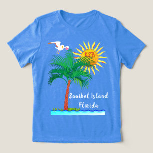 Sanibel Island Florida Handflatan Träd och Sunshin T Shirt