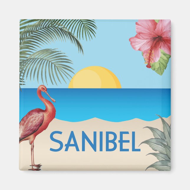 Sanibel Island Florida illustration Magnet (Framsidan)