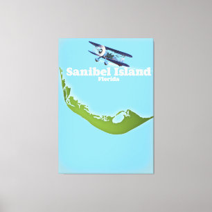 Sanibel Island Florida karta Canvastryck