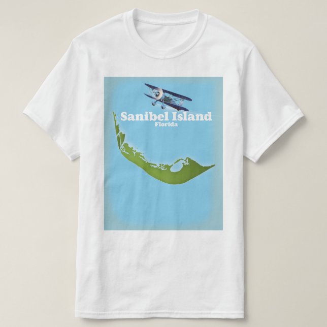Sanibel Island Florida karta T Shirt (Design framsida)