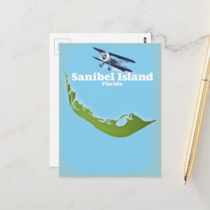 Sanibel Island Florida karta Vykort