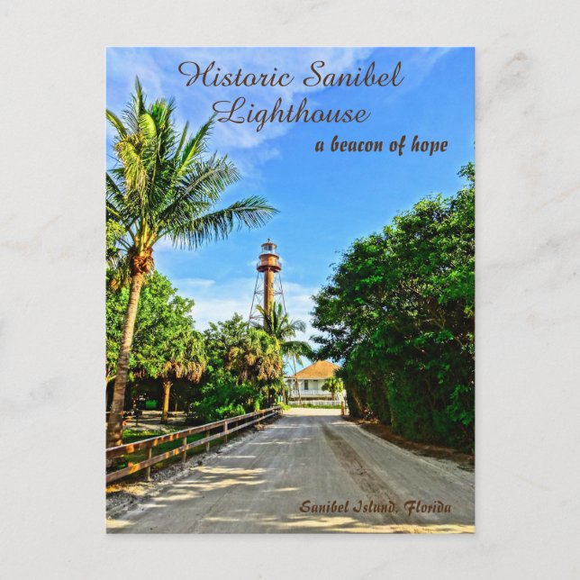 Sanibel Island Florida Lighthouse Beacon of Hope Vykort (Framsida)