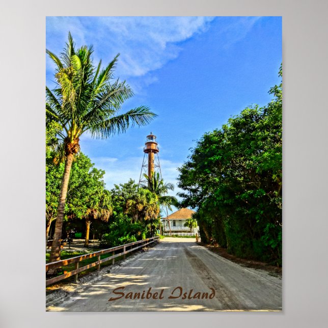 Sanibel Island Florida Lighthouse Printable Art Poster (Framsidan)