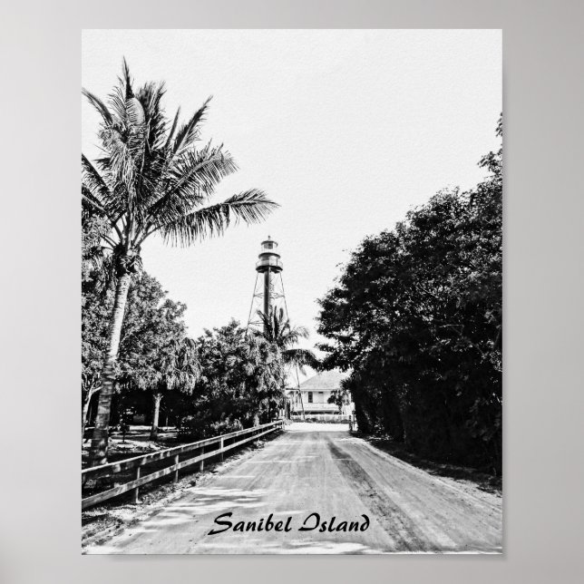 Sanibel Island Florida Lighthouse Printable Art Poster (Framsidan)