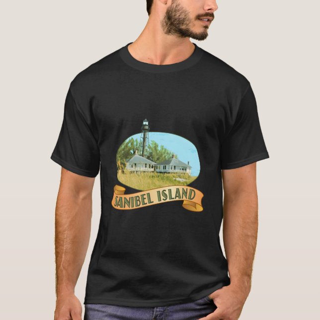 Sanibel Island Florida Lighthouse T Shirt (Framsida)