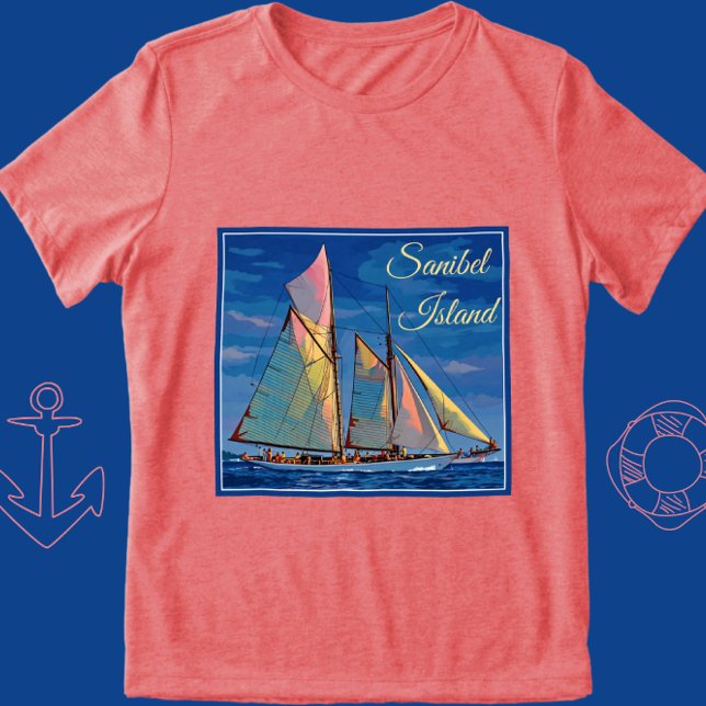Sanibel Island Florida Sailing Frakt Vacation T Shirt (Skapare uppladdad)