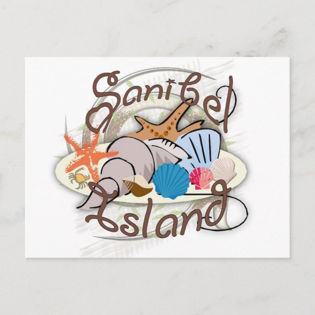 Sanibel Island Florida-säsongsdesign Vykort (Framsida)