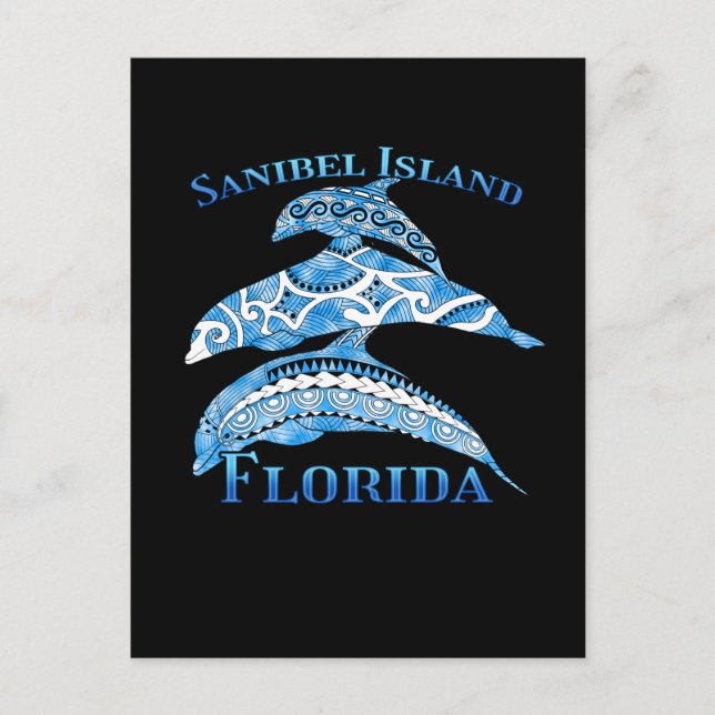 Sanibel Island Florida Semester Stammen Dolfiner Vykort (Framsida)