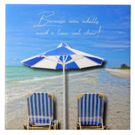 Sanibel Island Florida Strand Vuxen Time Out Stol Kakelplatta