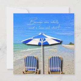 Sanibel Island Florida Strand Vuxen Time Out Stol Kort