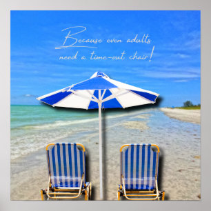Sanibel Island Florida Strand Vuxen Time Out Stol Poster