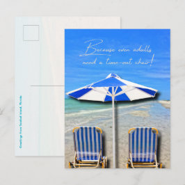 Sanibel Island Florida Strand Vuxen Time Out Stol Vykort