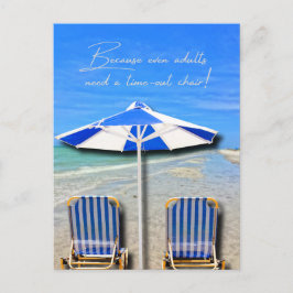 Sanibel Island Florida Strand Vuxen Time Out Stol Vykort