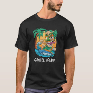 Sanibel Island Florida Surfing Tiki Beach Vacation T Shirt