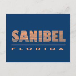Sanibel Island Florida Typografisk design Vykort