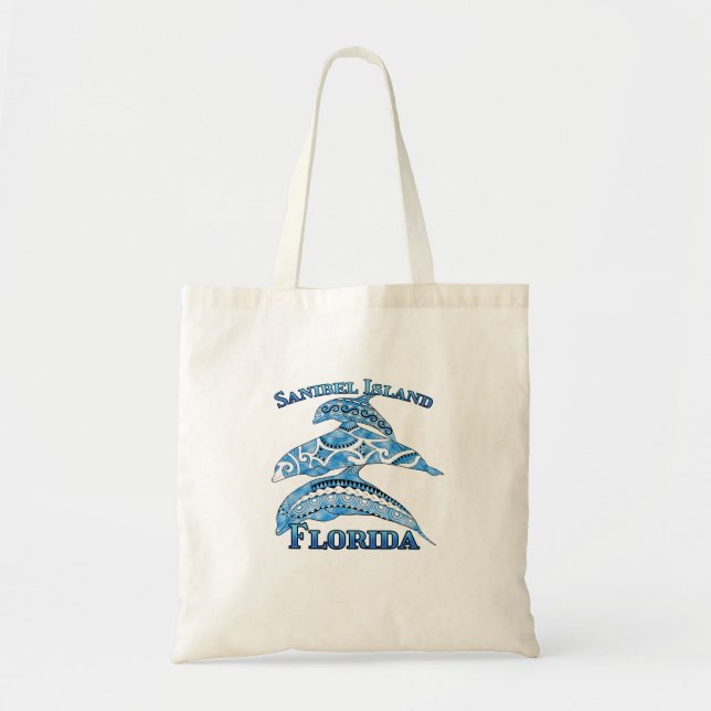 Sanibel Island Florida Vacation Tribal Dolphins Tygkasse (Framsidan)