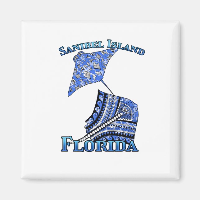 Sanibel Island Florida Vacation Tribal Stingray Magnet (Framsidan)