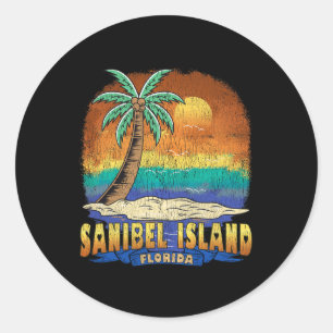 Sanibel Island Florida Vintage Distress Souvenir Runt Klistermärke