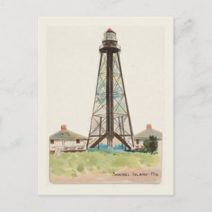 Sanibel Island Florida vintage fyr Vykort