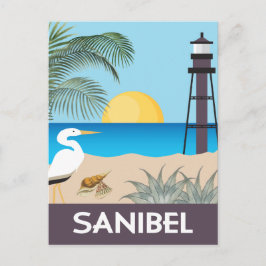 Sanibel Island Florida vintage resestil Vykort