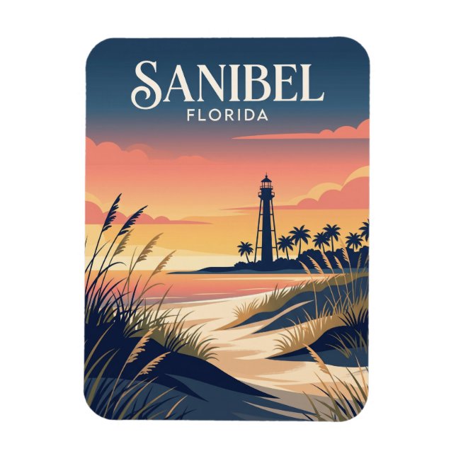 Sanibel Island Fyren USA Magnet (Vertikal)