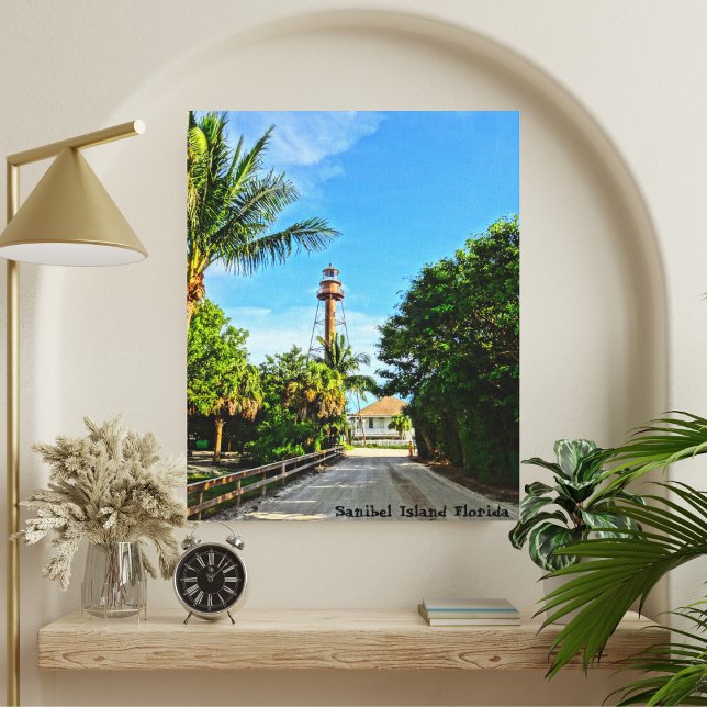 Sanibel Island Lighthouse Florida Bukt Kusten Canvastryck (Skapare uppladdad)