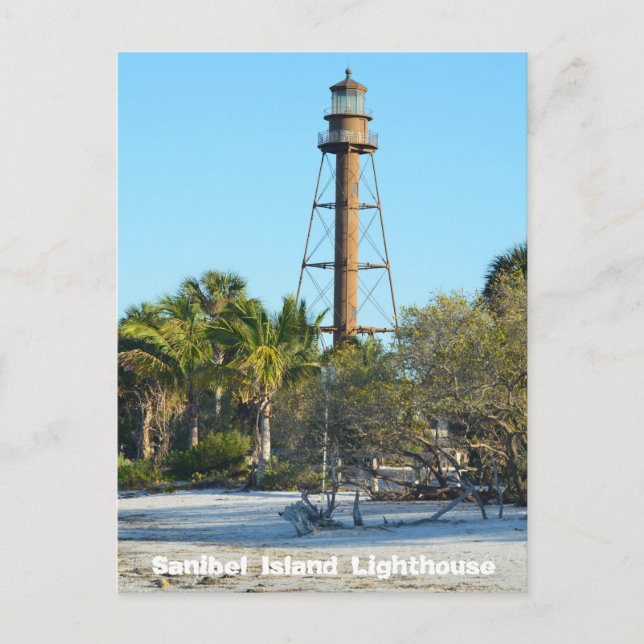 Sanibel Island Lighthouse - Florida Postcard Vykort (Framsida)