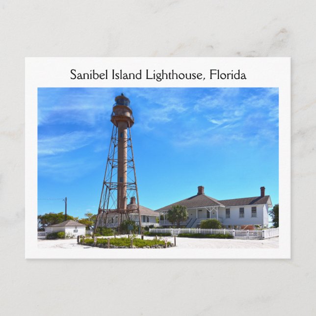Sanibel Island Lighthouse, Florida Vykort (Framsida)