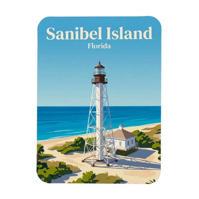 Sanibel Island Lighthouse USA Magnet (Vertikal)