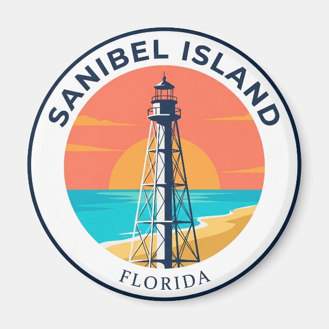 Sanibel Island Lighthouse USA Magnet (Framsidan)